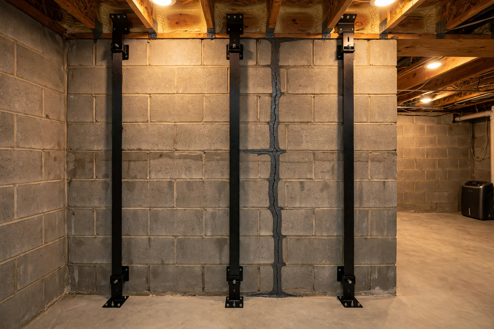 Carbon Fiber Wall Stabilization —  Carbon Fiber Wall Stabilization in Chapel Forge by Bowie Foundation Repair Company