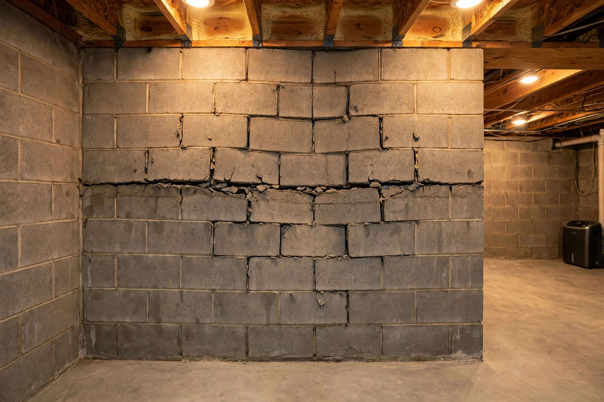 Before photo,  Carbon Fiber Wall Stabilization in Chapel Forge, by Bowie Foundation Repair Company