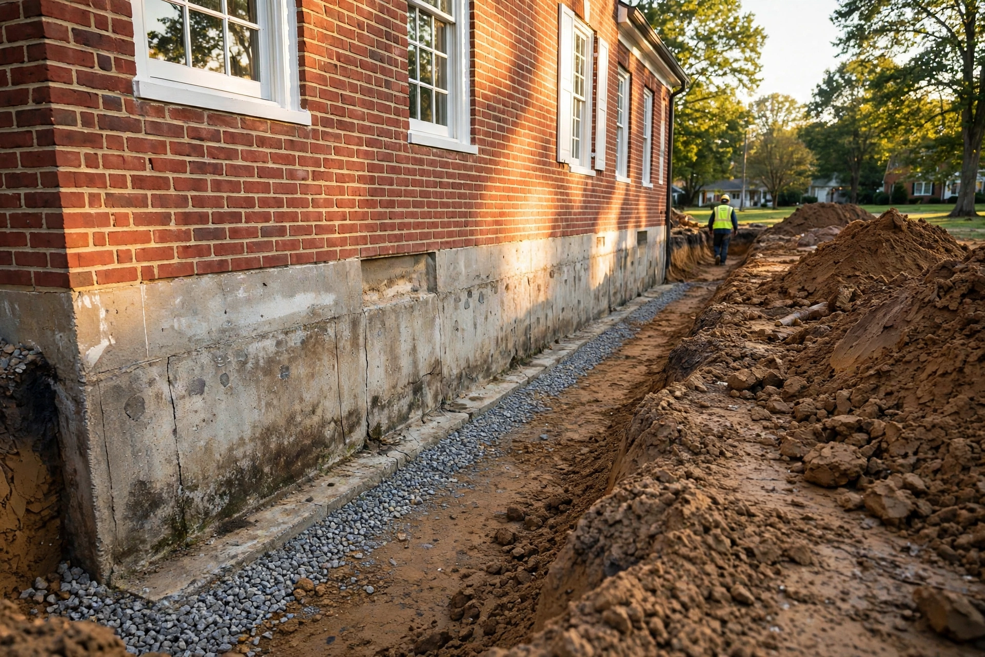 Before photo, Exterior Waterproofing in Mitchellville, by Bowie Foundation Repair Company