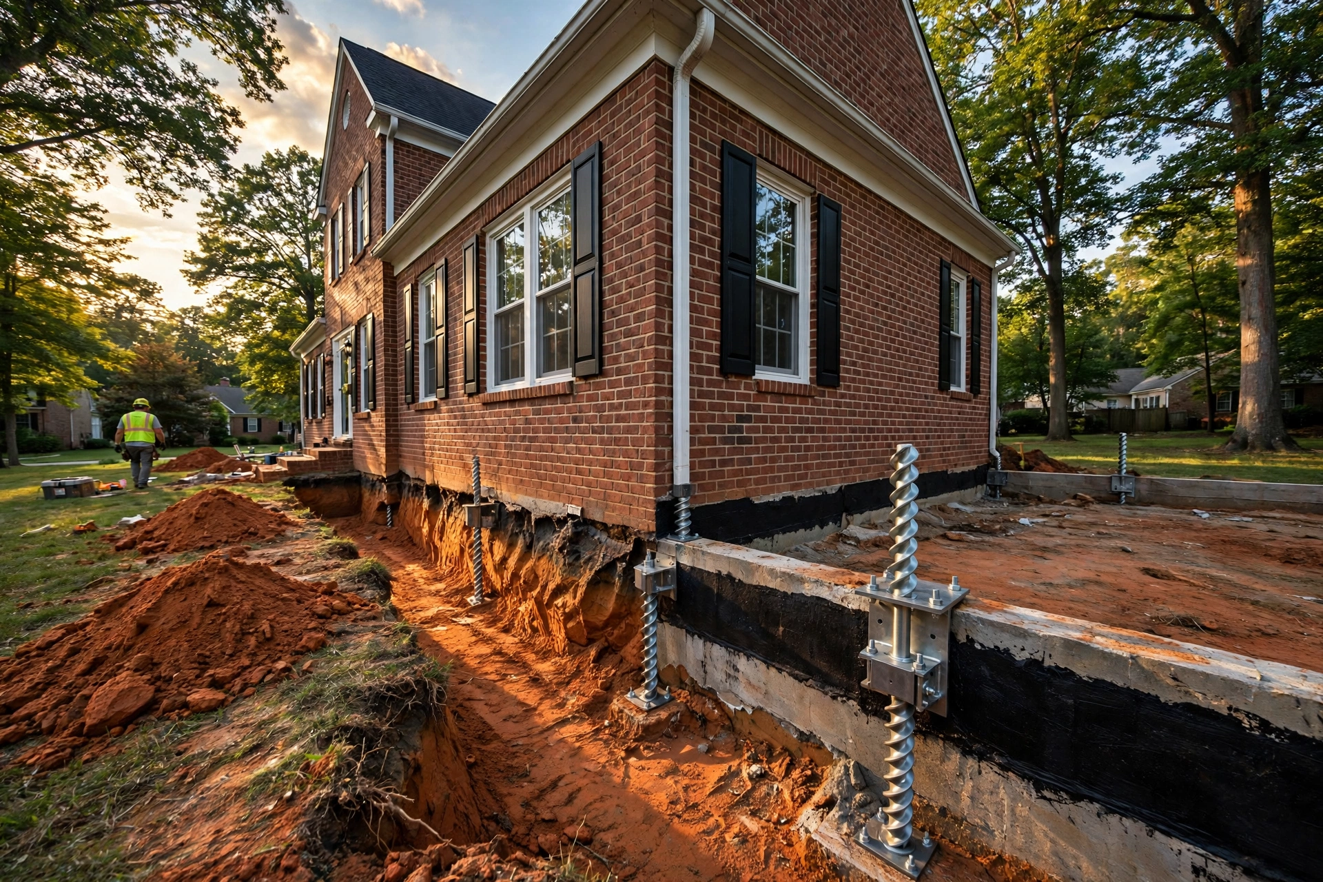 Helical Pier Installation —  Helical Pier Installation in Tulip Grove by Bowie Foundation Repair Company